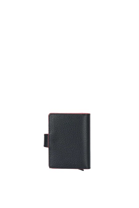 Cengiz Pakel Kişiye Özel Deri Kartlık 2403K-Siyah-Kırmızı